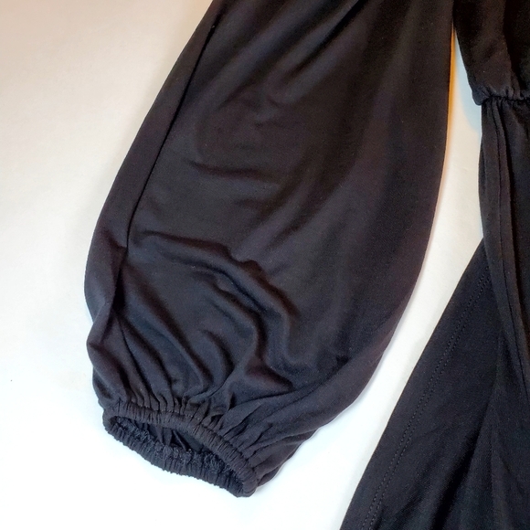 NWT Anne Taylor Ruffle Collar Flare Black Dress Sz S - Picture 10 of 14